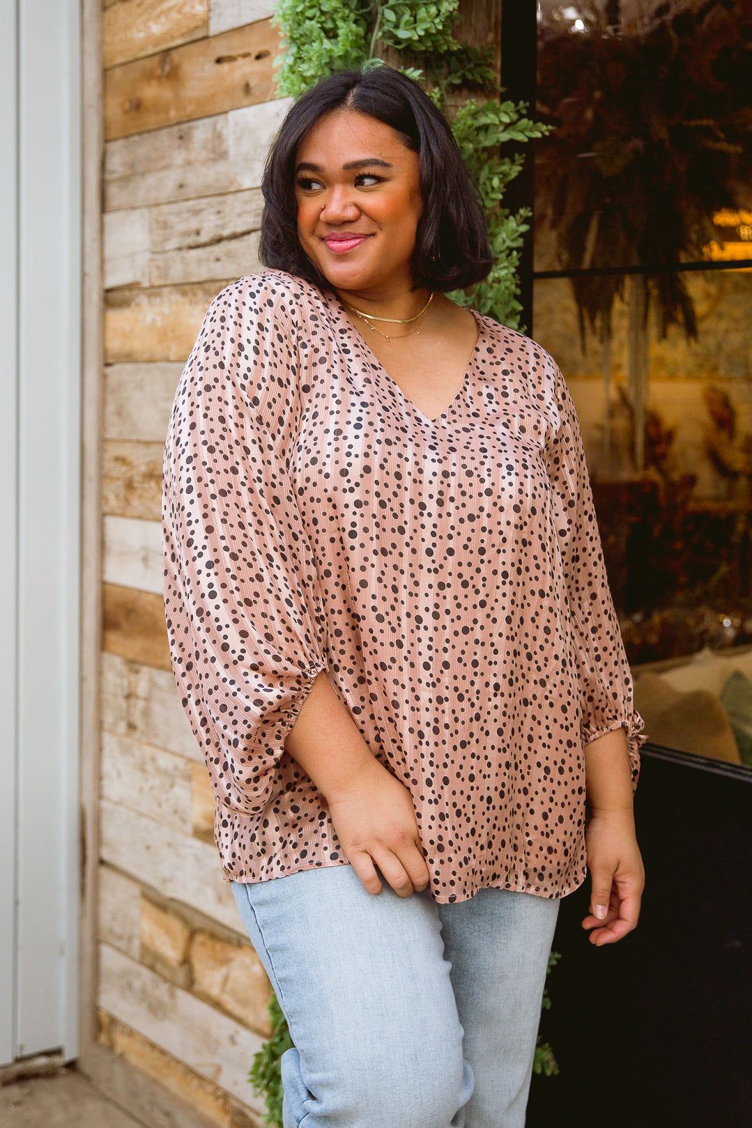 Vivian Satin Blouse in Rose Gold Womens