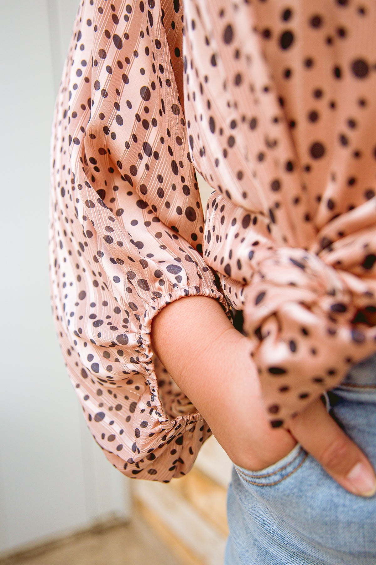 Vivian Satin Blouse in Rose Gold Womens