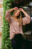Vivian Satin Blouse in Rose Gold Womens