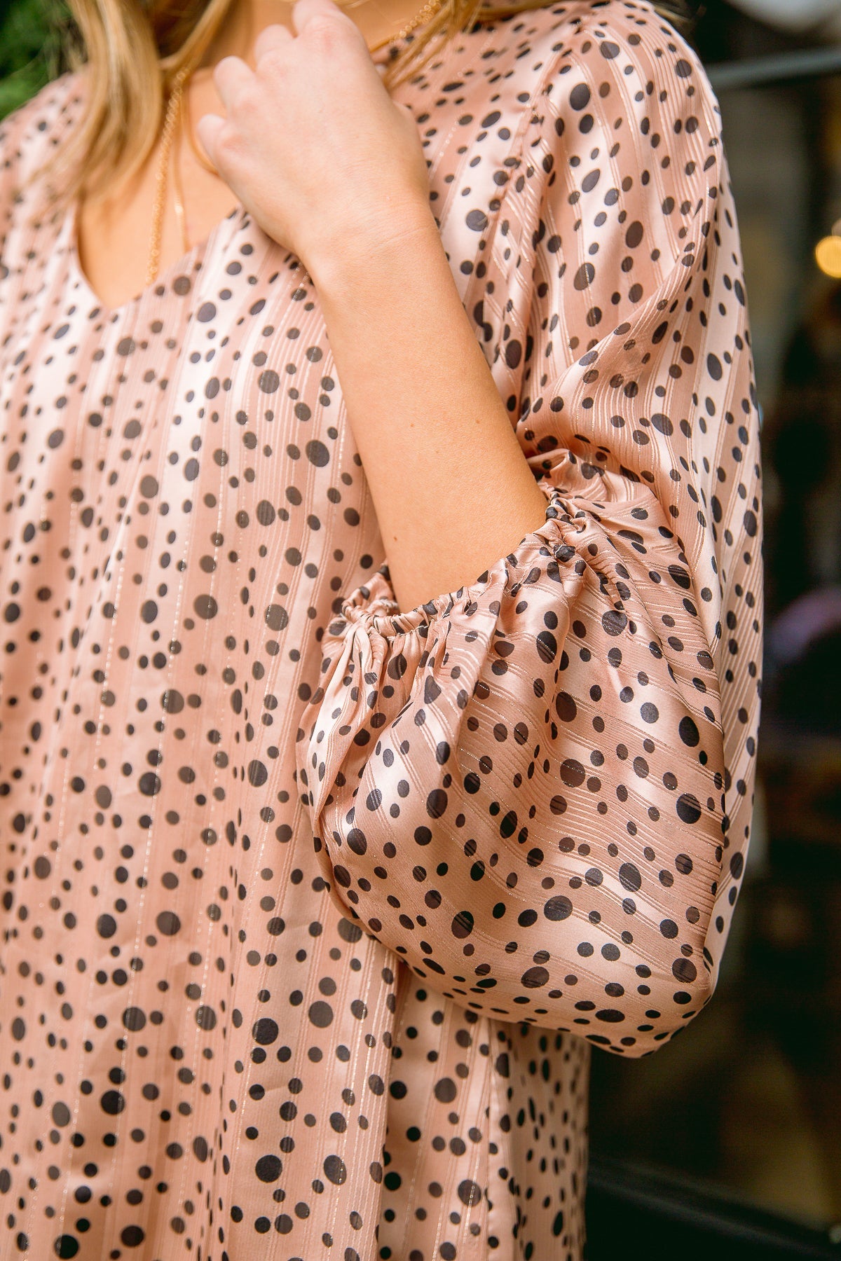 Vivian Satin Blouse in Rose Gold Womens