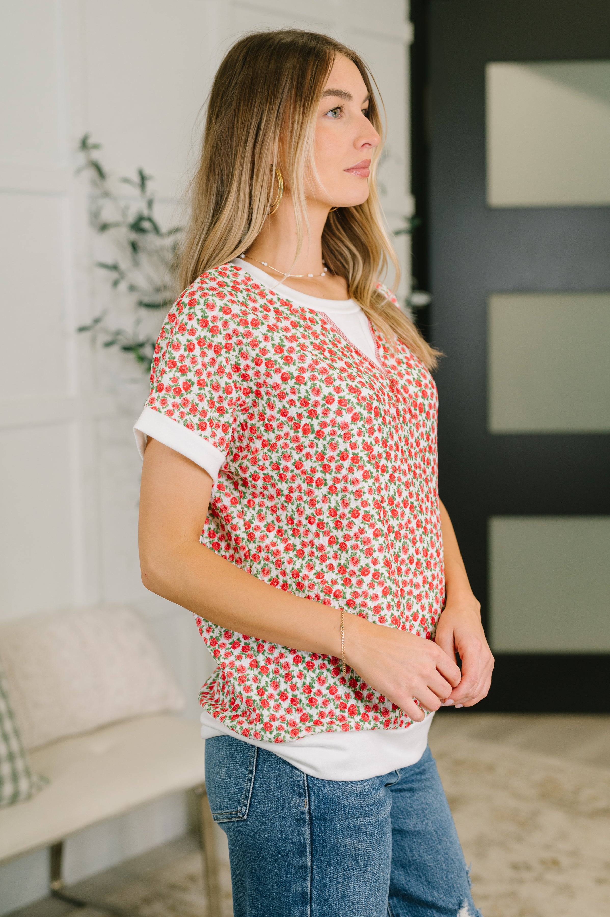 7th Ray Vivid Memories Relaxed Top in Tomato Red Womens