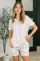 One Eleven North Waiting There for You Checkered Top and Bottom Set Womens