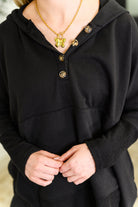 Heimish Warm Intentions Henley Pullover in Black Womens