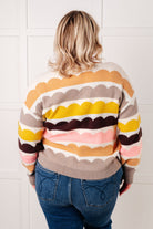 One Eleven North Wave After Wave Multi Color Striped Sweater Tops