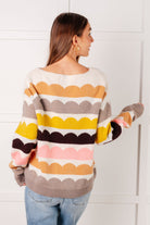 One Eleven North Wave After Wave Multi Color Striped Sweater Tops