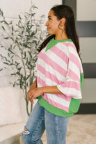 Haptics What's a Girl to Do Contrast Trim Relaxed Top Womens