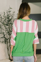 What's a Girl to Do Contrast Trim Relaxed Top Womens