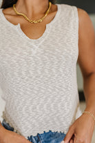 Kori America What's the Plan Lettuce Hem Tank in Heather Grey Large Womens
