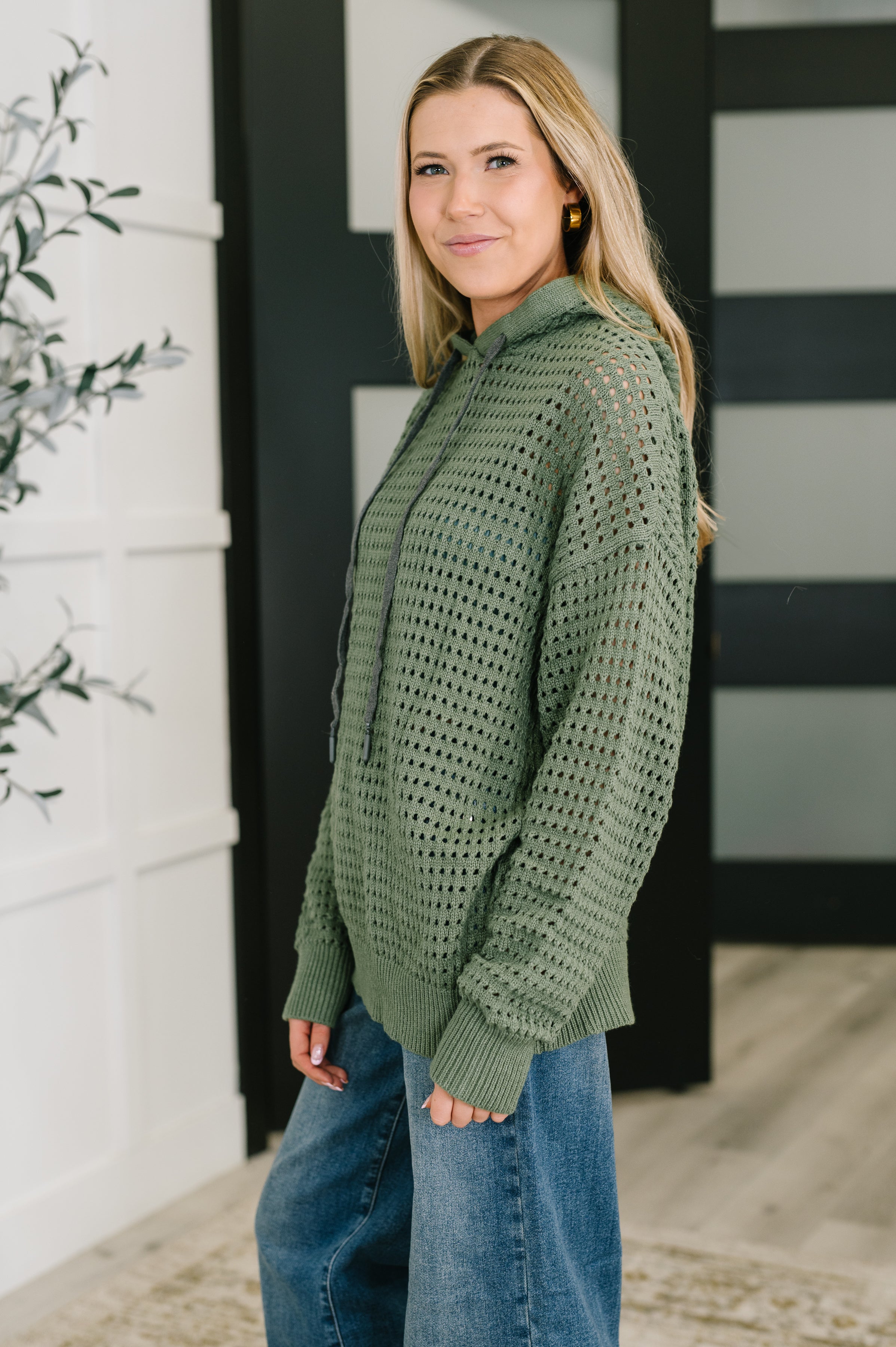 What a Catch Open Weave Pullover Womens