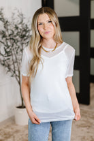 One Eleven North Which Choice Layered Mesh Top Womens