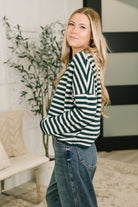 Zenana Won't Be Long Collared Sweater Button Down in Hunter Green Womens