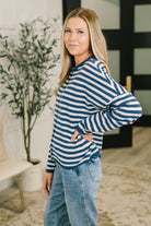 Zenana Won't Be Long Collared Sweater Button Down in Navy Womens