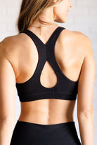 Rae Mode Working Out My Ego Cross Back Sports Bra in Black Athleisure