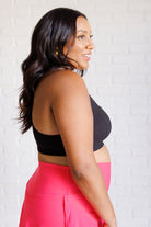 Rae Mode Working Out My Ego Cross Back Sports Bra in Black Athleisure