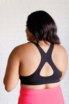 Rae Mode Working Out My Ego Cross Back Sports Bra in Black Athleisure
