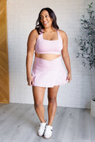 Rae Mode Working Out My Ego Cross Back Sports Bra in Mauve Peony Athleisure