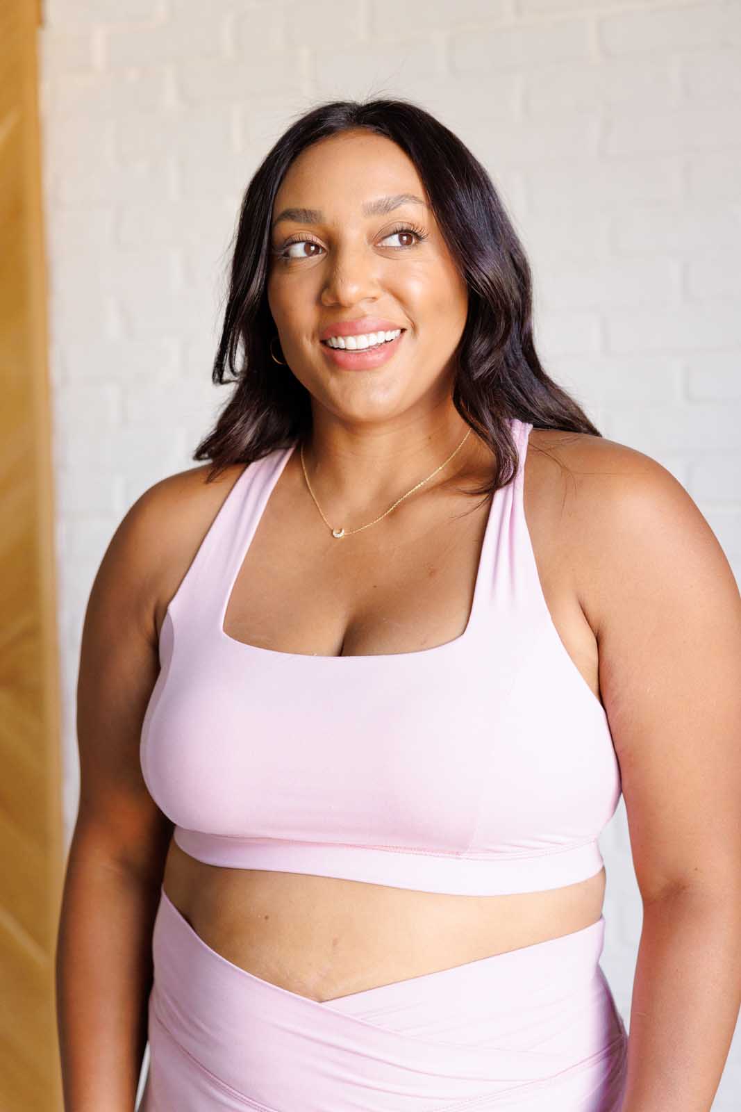 Rae Mode Working Out My Ego Cross Back Sports Bra in Mauve Peony Ave Shops