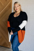One Eleven North Writer's Block Color Block Open Front Cardigan With Shawl Neckline Layers