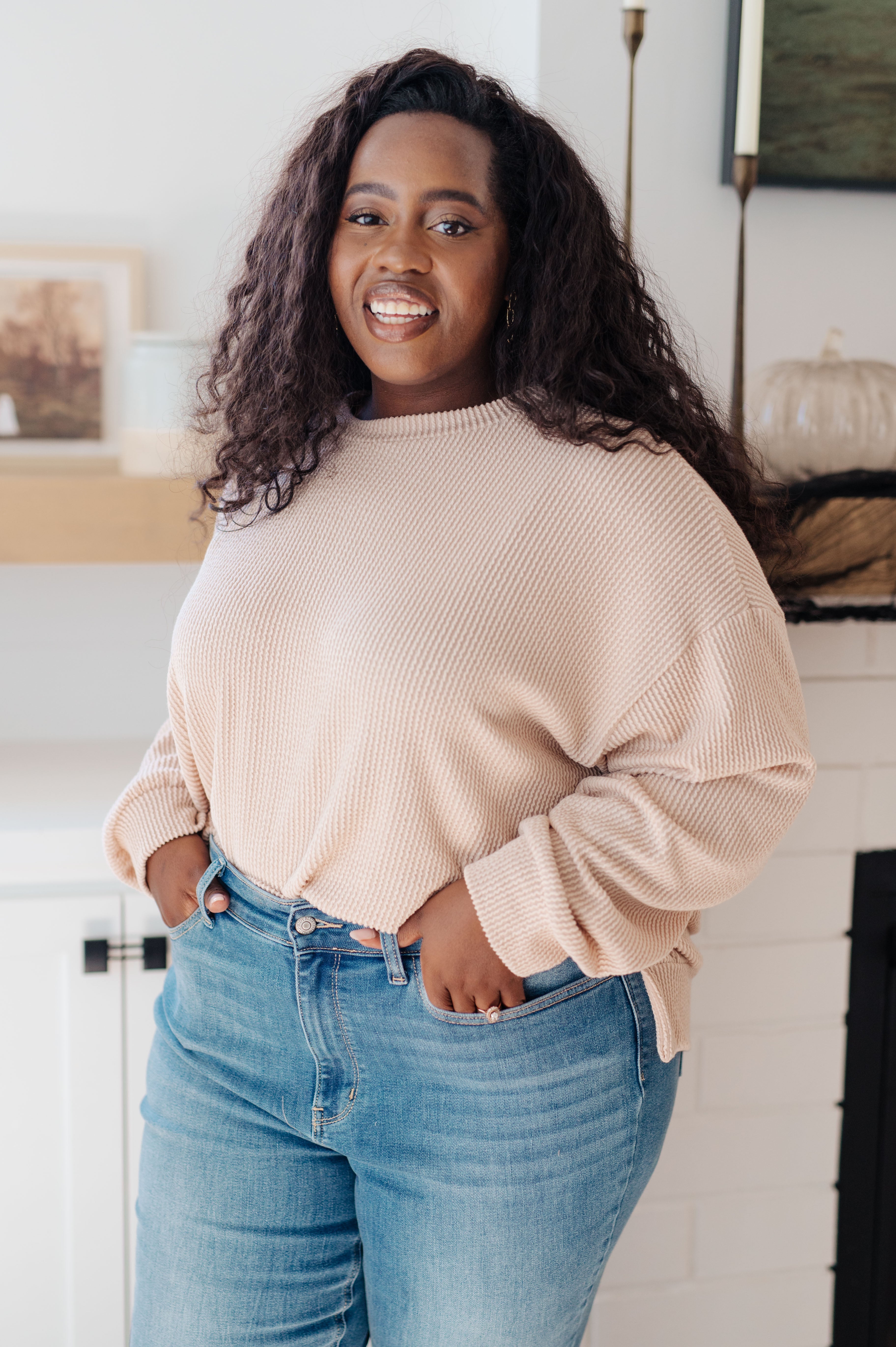 Sew In Love You Can Handle It Ribbed Textured Pullover Tops