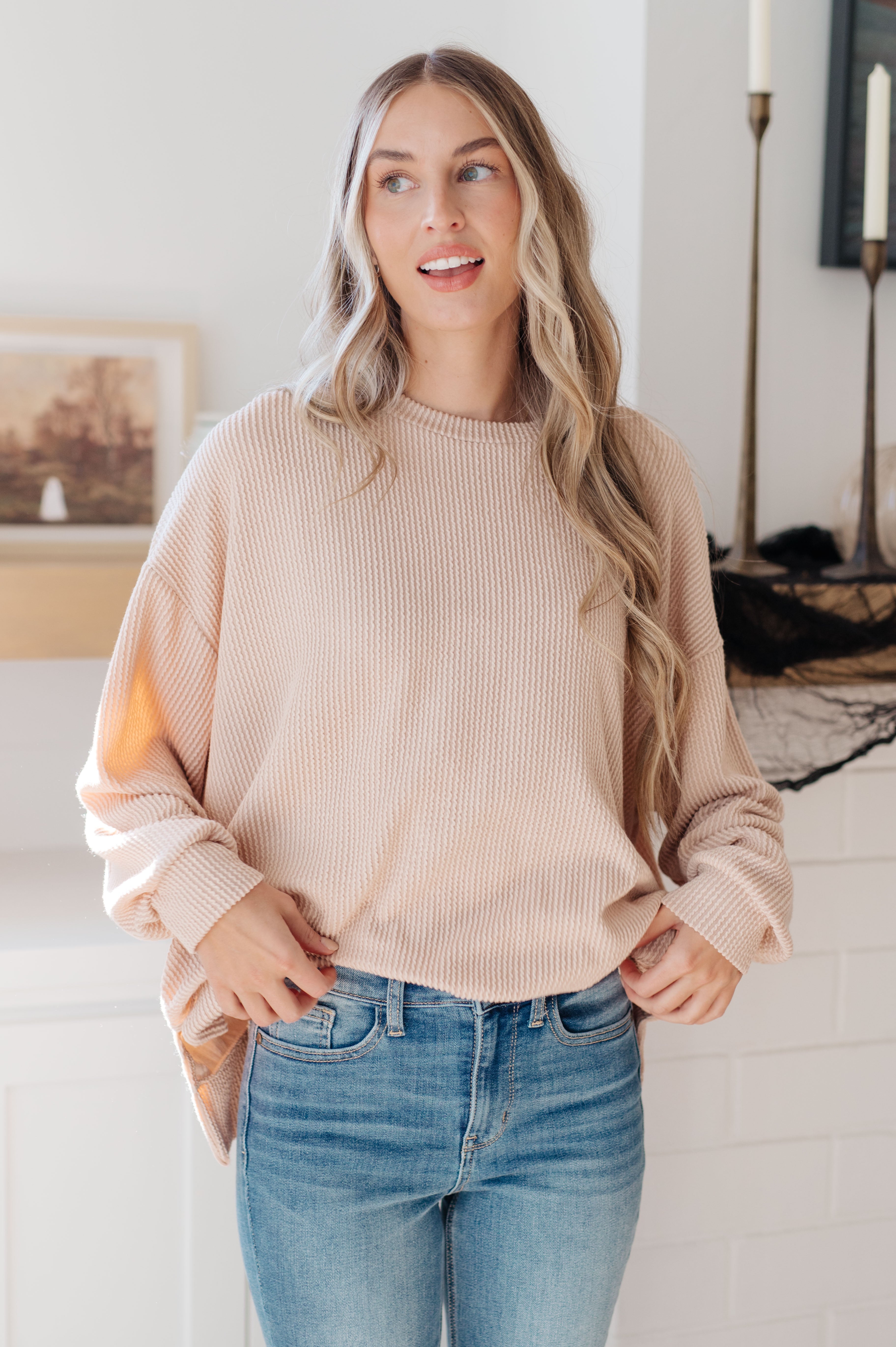 Sew In Love You Can Handle It Ribbed Textured Pullover Tops