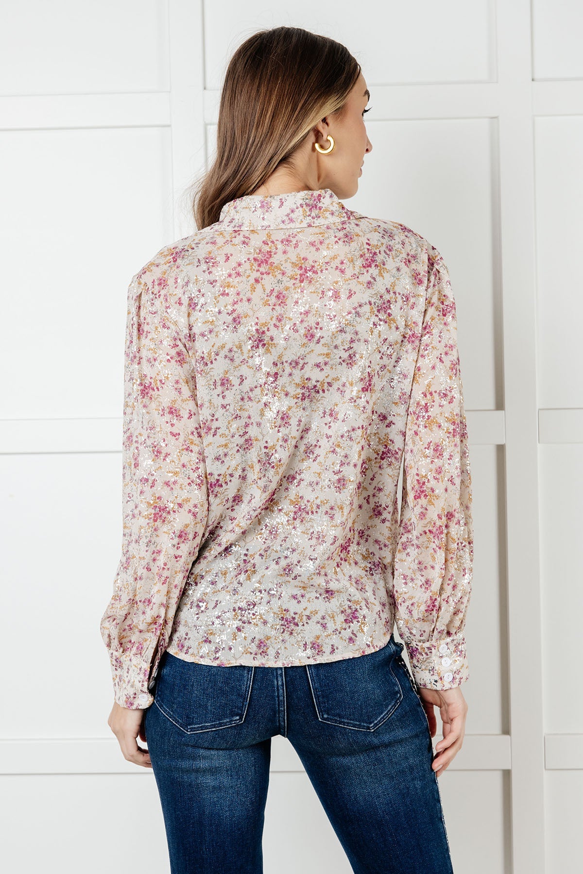 One Eleven North You and I Connect Floral Button Up Blouse Blouses