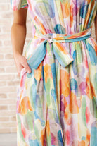 Lime N Chili Young, Wild & Free Round Neck Watercolor Dress Dresses