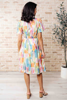 Lime N Chili Young, Wild & Free Round Neck Watercolor Dress Dresses