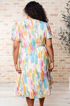 Lime N Chili Young, Wild & Free Round Neck Watercolor Dress Dresses