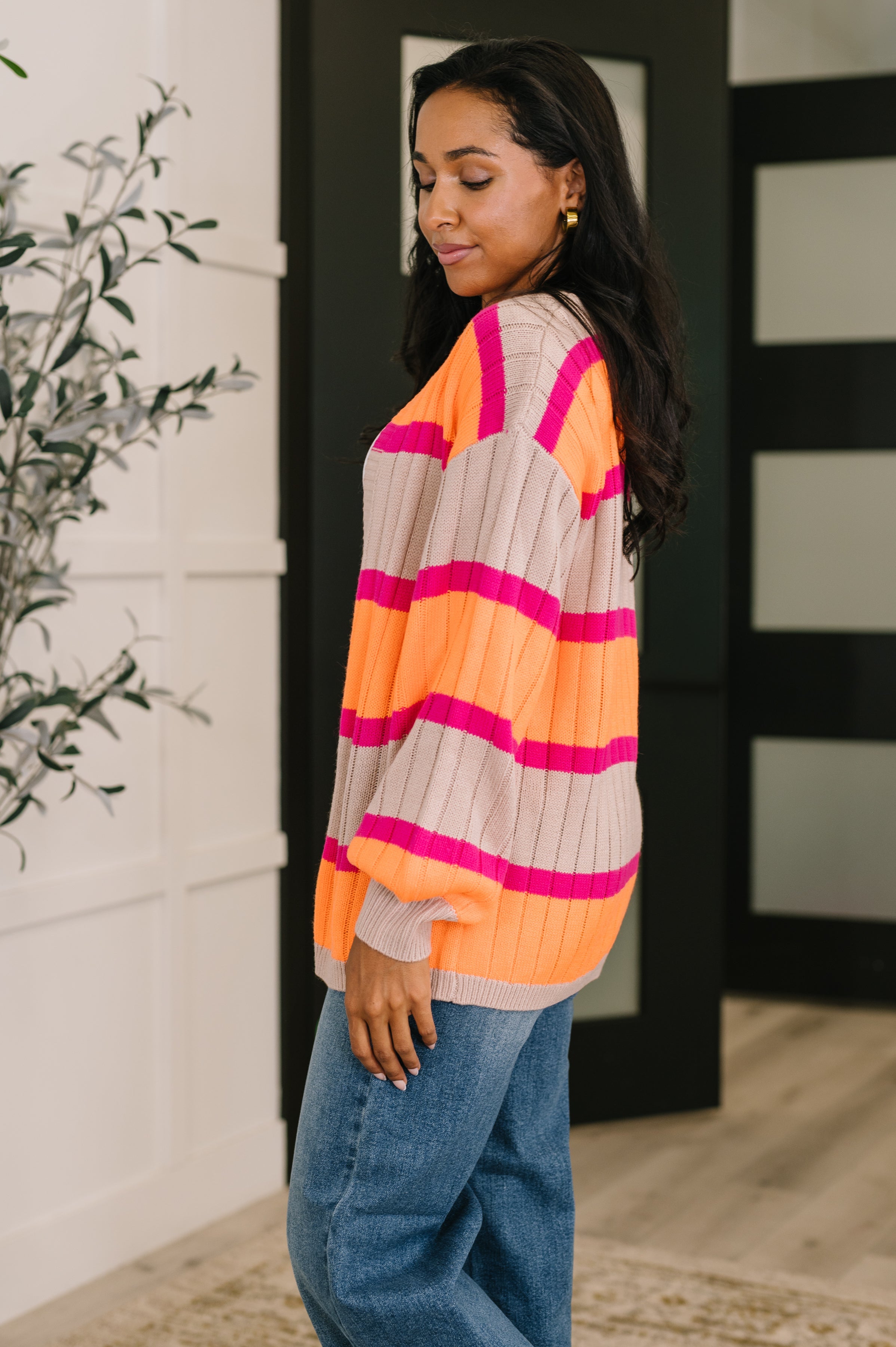 Your Opinion Matters Striped Cardigan Womens