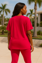 Zenana Ruby Cotton Round Neck Top & Legging Set