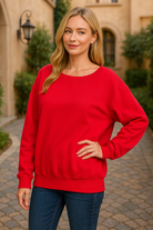Zenana Ruby Fleece Boat Neck Sweatshirt