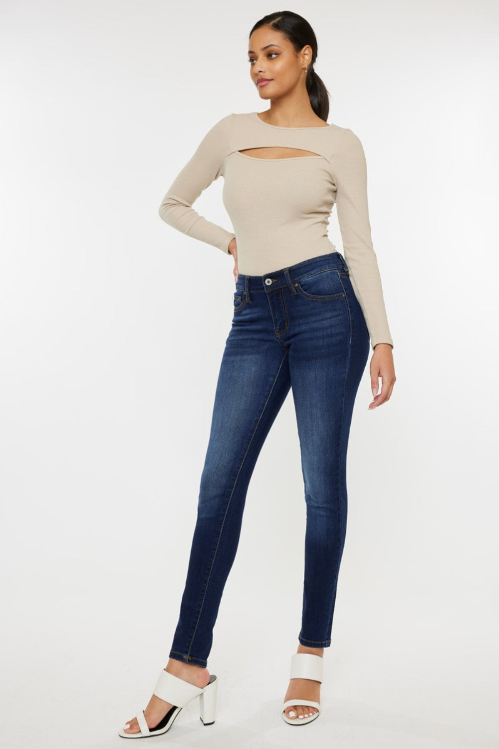 Kancan Mid Rise Gradient Skinny Jeans Jeans