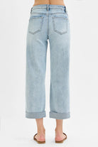 RISEN Mid Rise Fit Boyfriend Jeans with Cuff