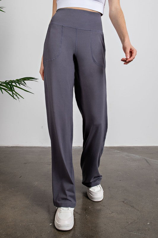 Rae Mode Butter Straight Leg Pants Titanium Rae Mode