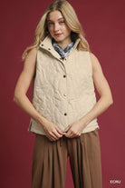 Umgee Ecru Quilted Embroidered Vest ECRU