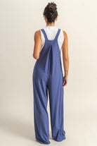 HYFVE Indigo Pleated Detail Front Pocket Wide Strap Overalls