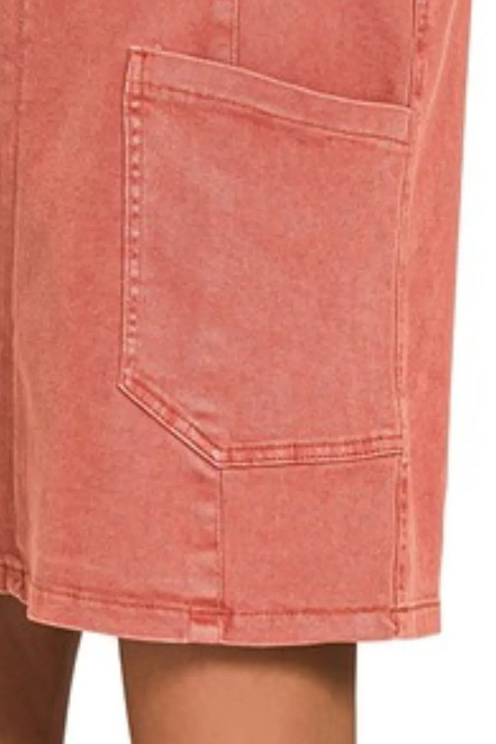 Zenana Cabernet Washed Adjustable Strap Denim Overall Dress