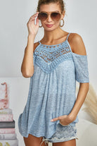 BiBi Front Crochet Lace Adjustable Strap Top Trendsi