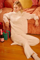 BiBi Taupe Two Tone Rib Texured Knit Collared Top with Zip Up