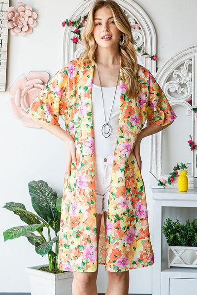 Heimish Multi Color Floral Open Cardigan Plus Size