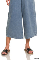 Zenana Denim Medium Washed Wide Leg Overalls