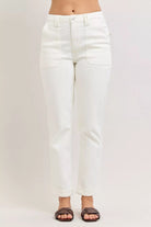 Judy Blue White High Waist Jeans with Patch Pockets WHT