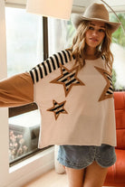 BiBi Star Patchwork Mixed Long Sleeve Top