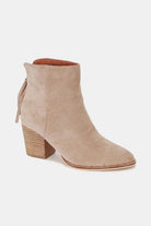 Beast Fashion Taupe Suede Point Toe Ankle Booties Shoes