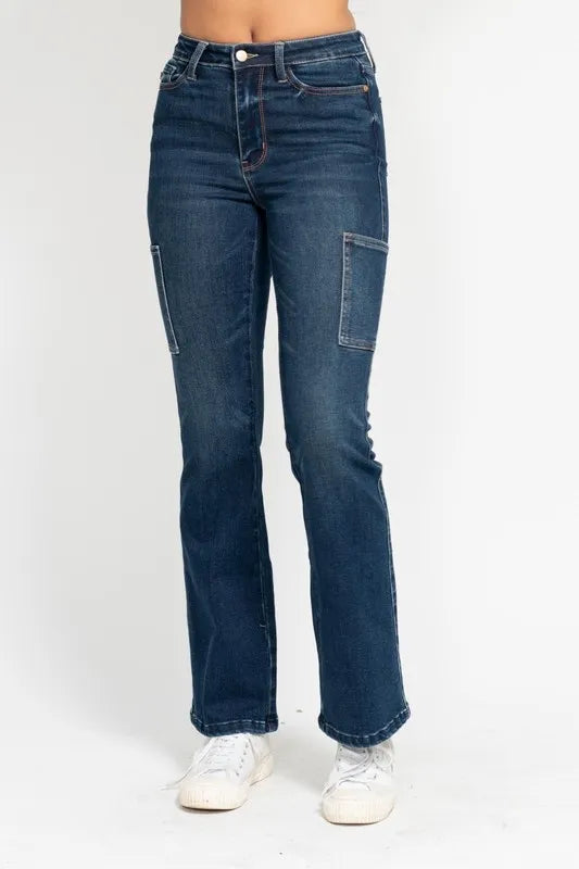 Judy Blue High Waist Cargo Bootcut Jeans