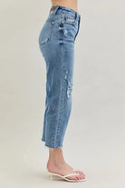 Judy Blue High Waist Destroy Crop Wide Leg Jeans