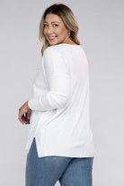 Zenana Plus Garment Dyed Front Seam Sweater ZENANA