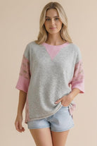 Haptics Cozy Color Block Waffle Knit Top