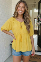 And The Why The Bee's Knees Yellow Peplum