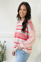 Haptics Multicolor Pink Stripe Oversized Sweater
